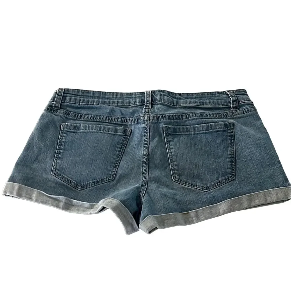 2.1 Denim Blue Cuffed Denim Jeans Shorts Size 29